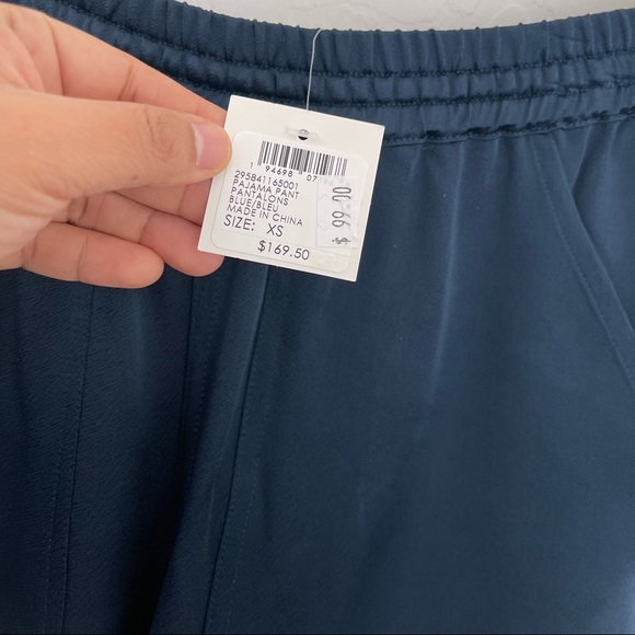 CLUB MONACO Satin “Pijama” Wide Leg Lounge Pants In Blueberry Sz XS NWT - Picture 5 of 9